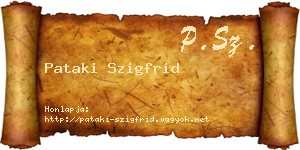 Pataki Szigfrid névjegykártya
